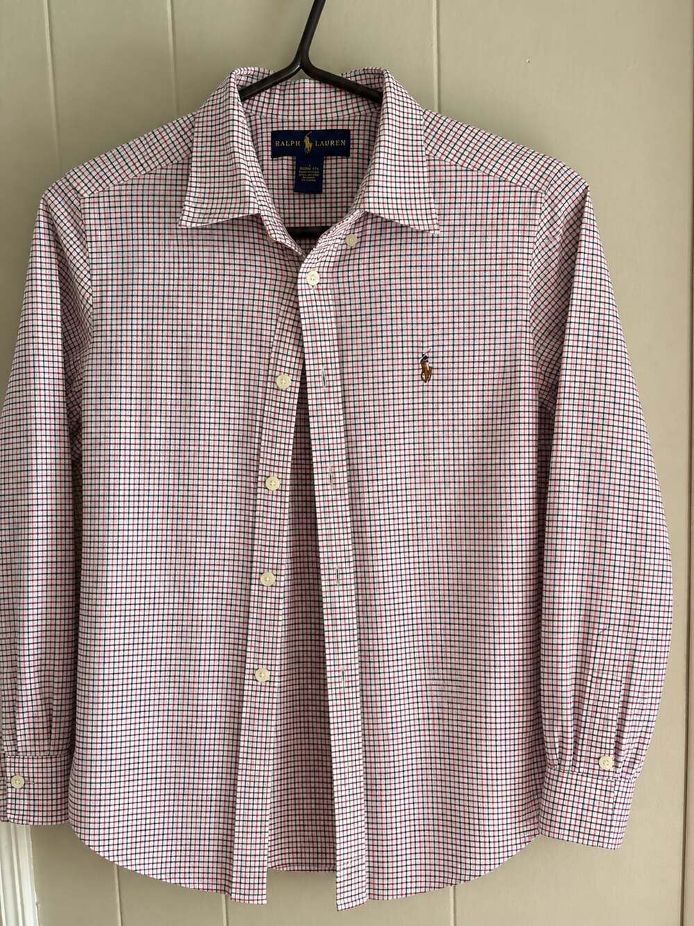 Ralph Lauren Boys Plaid Button Down Long Sleeve Shirt Size M 10-12
